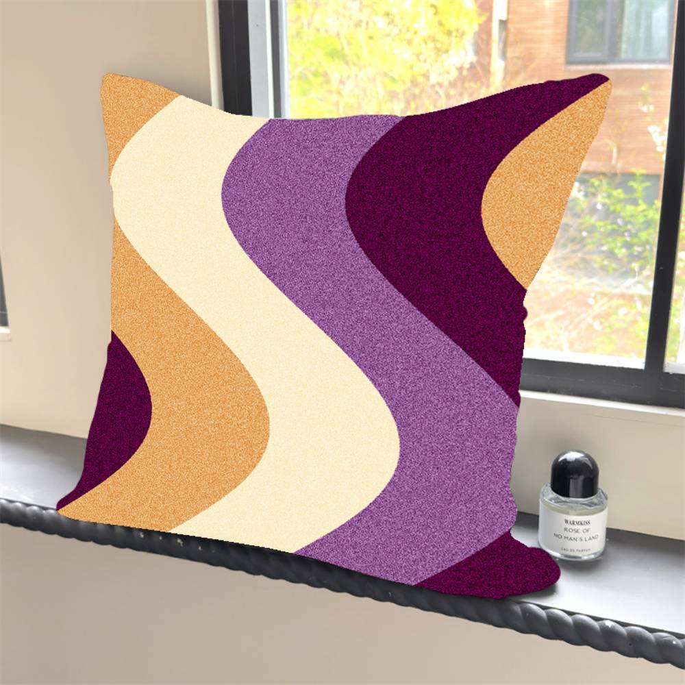 1 шт. Милая радужная волна красочная дофаминовая Наволочка Квадратная Спальня Диван Отдых Уют Подушка Автомобиль Домашний Декор 12x12Inch