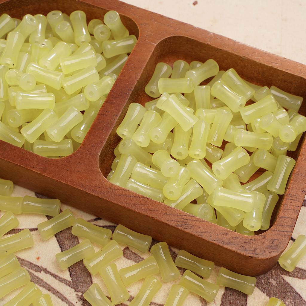 Glass Halo Staining Sprinkles Bamboo Beads Ancient Style Loose Beads Handmade Diy Hand Beaded Beads Accessories Glaze Imitation Jade Beads Materials