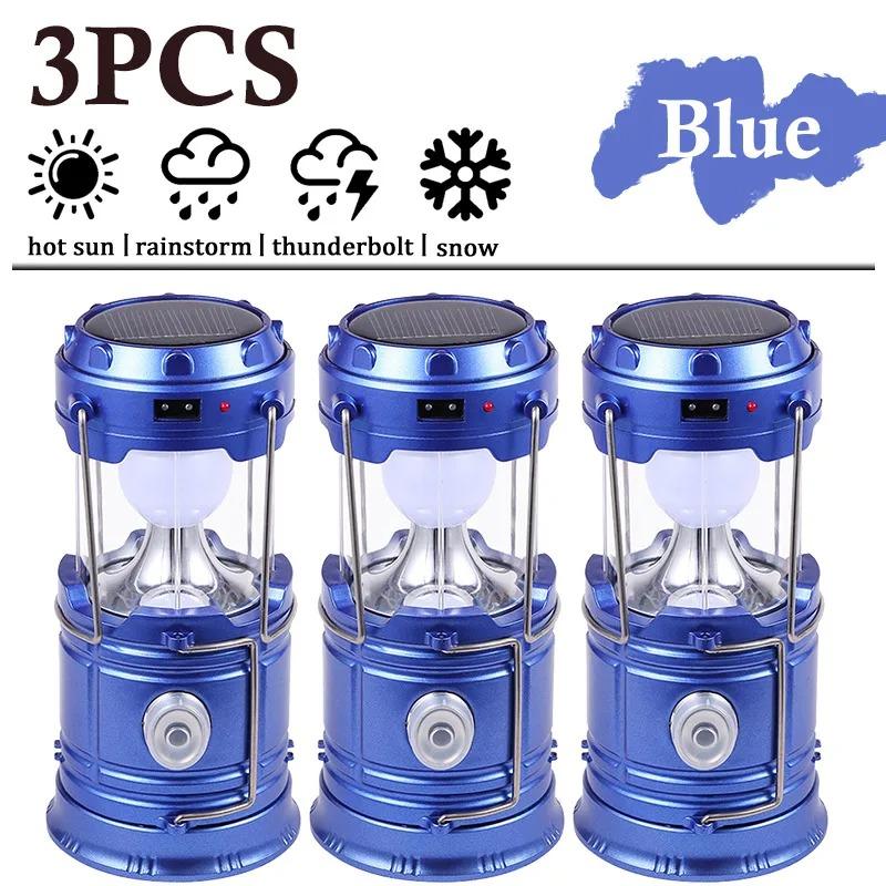 Solar LED Portable Lantern Telescopic Torch Lamp Multi-function Outdoor Camping Emergency Tent Lamp Outdoor Lighting