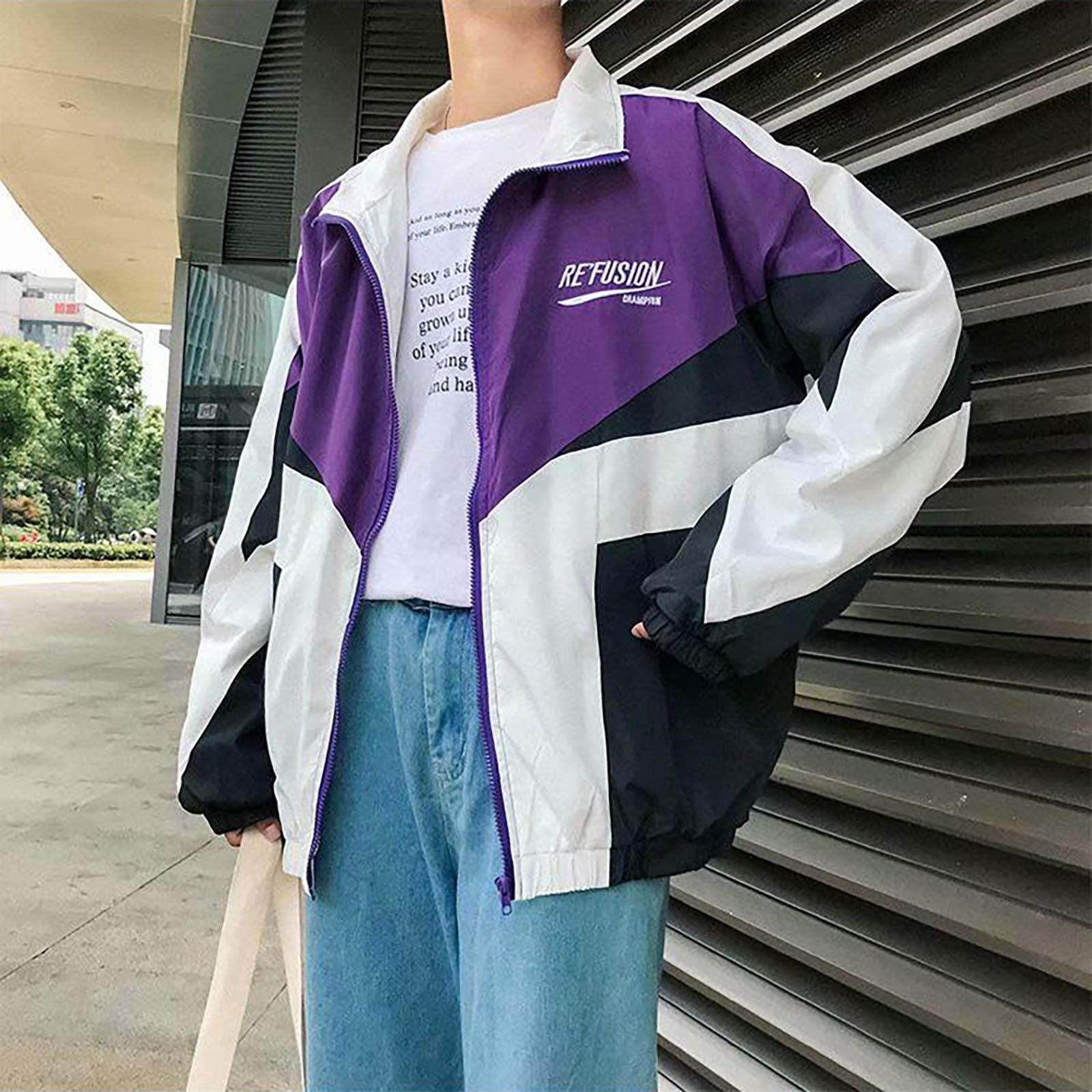 

Женская мода и универсальная весенне-летняя повседневная спортивная куртка в стиле ретро L фиолетовый