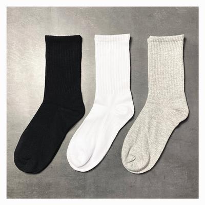 Solid Color Black, White And Gray Socks Medium Tube Socks Harajuku European And American Sports Couple Stockings Basketball Socks