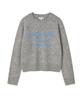 WACKY WILLY Women'S Hairy Lettering Embroidery Pullover Grey