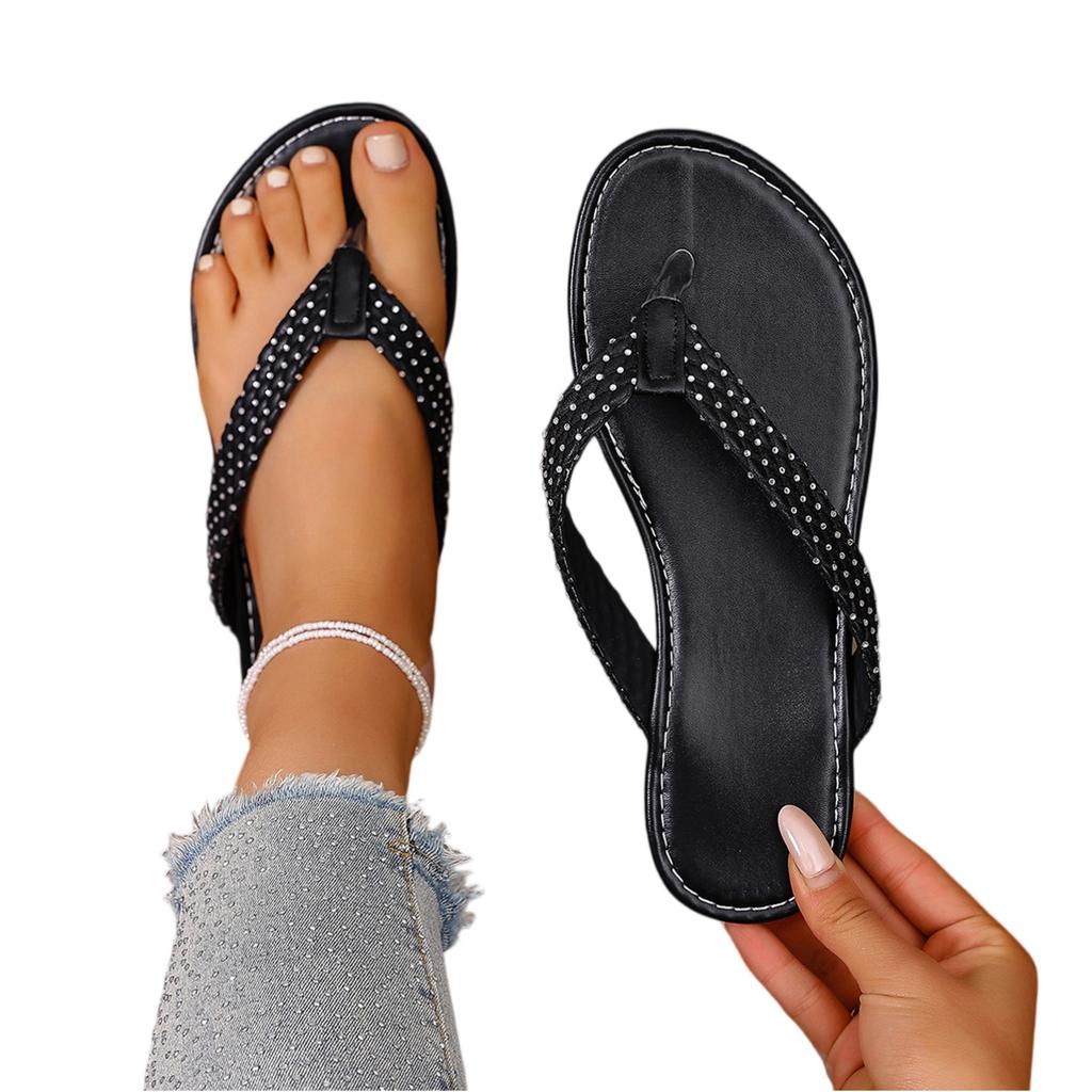 Summer women's dot toe flat flip flops