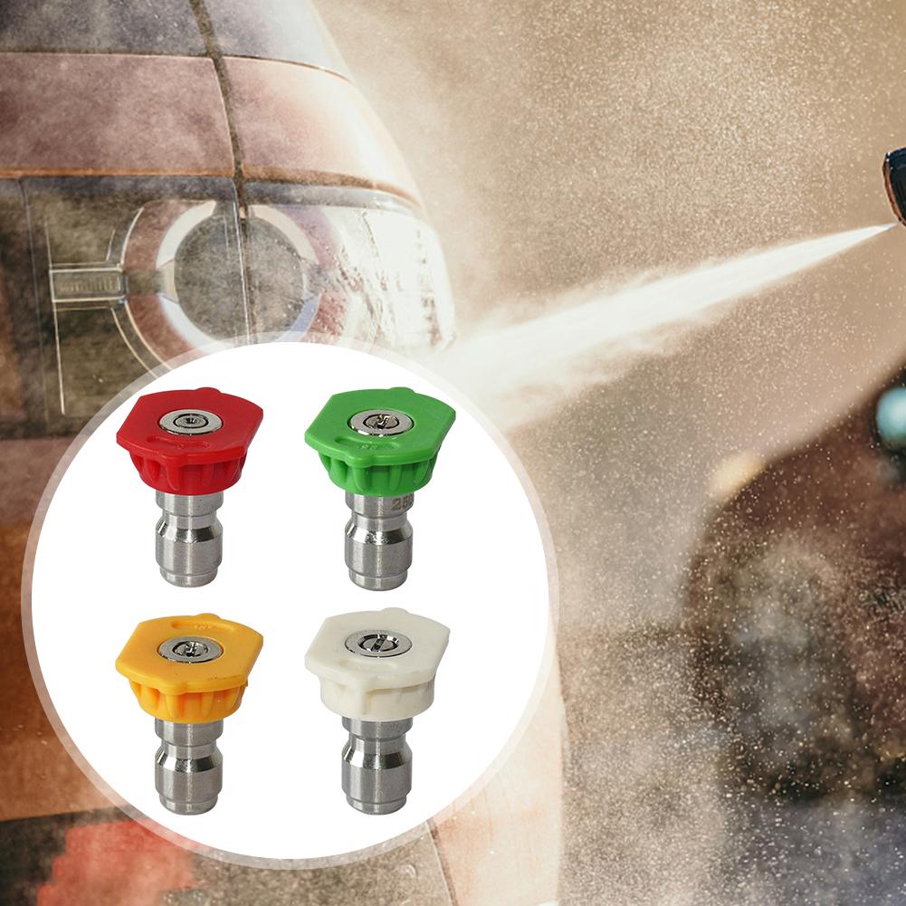 4/5/7pcs 1/4" Quick Connect Garden High Pressure Washer Spray Nozzle 0 15 25 40 Degree Watering Soap Nozzle Tip Garden Cleaning