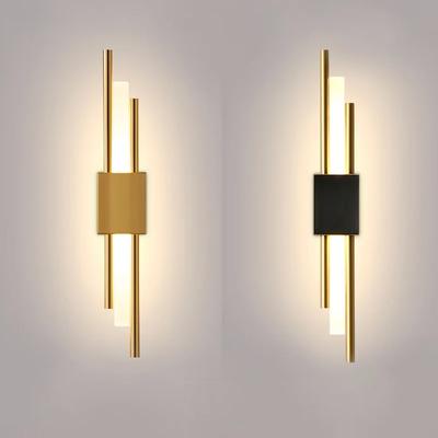 Modern LED Wall Light Wall Lamps Black And Bronze Brass Gold Metal Acrylic Pipe LED Sconce for Living Room Hotel House Bedroom