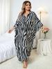 EDOLYNSA Schicker gestreifter Kaftan Strandkleid Damen Homewear übergroßer Kaftan frisches Kleid frisches Kleid Hausmantel Q1297