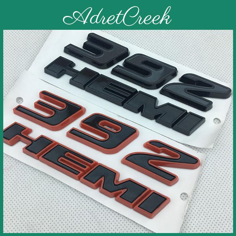 Black 392hemi Red Emblem Fender Side Badge Sticker 64l Decal For 300c Srt8 3500
