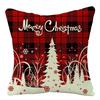 Christmas 40pcs Linen Pillowcase Festive Home Sofa Decoration Pillow Cushion Cover