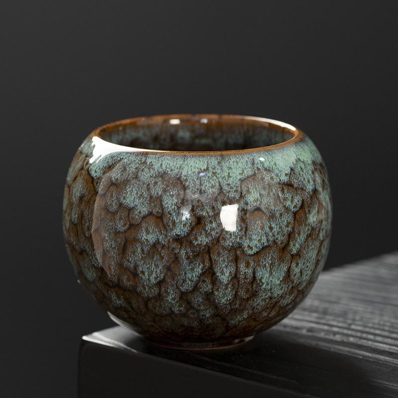 Kiln Change Teacup Master Cup Ceramic Master Cup Tianmu Glaze Dragon Egg Kung Fu Tea Cup with Hand Gift Tea Cup
