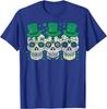 Irish Sugar Skull Leprechaun St Patricks Day Graphic Tee Men Casual Cotton T-Shirt