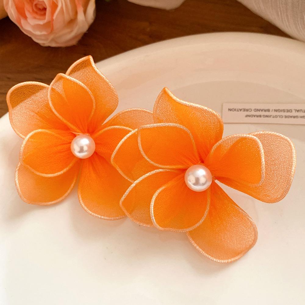 Big Floral Iron Mesh Flower Earrings Iron Wire Ladies Stud Earrings  Daily Wear