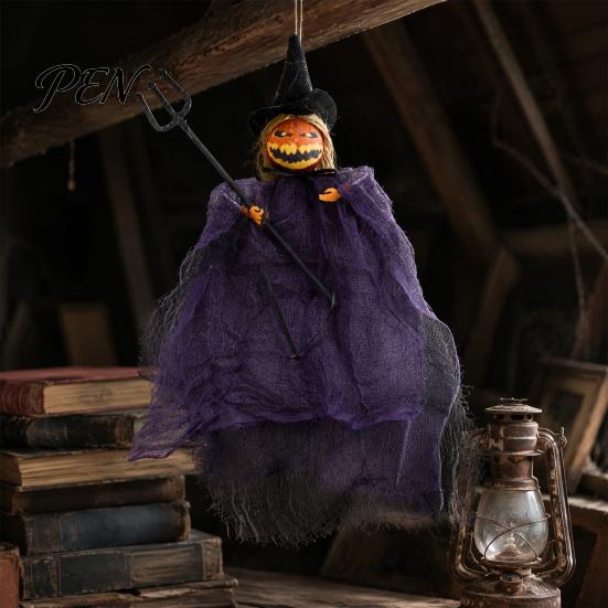 Spooky Branch Hanging Ornaments Halloween Ghost Decoration, Scary Gauze Lightweight Mesh Tree Hangings for Haunted House, Outdoor Indoor Party