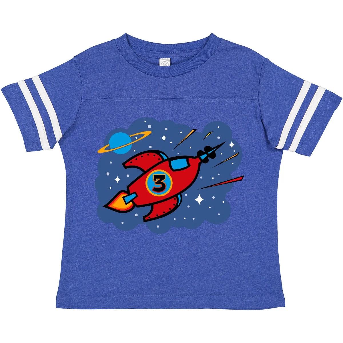 Inktastic Rocket Ship 3rd Birthday Toddler kids boys T-Shirt Astronaut Space Shuttle Child 100