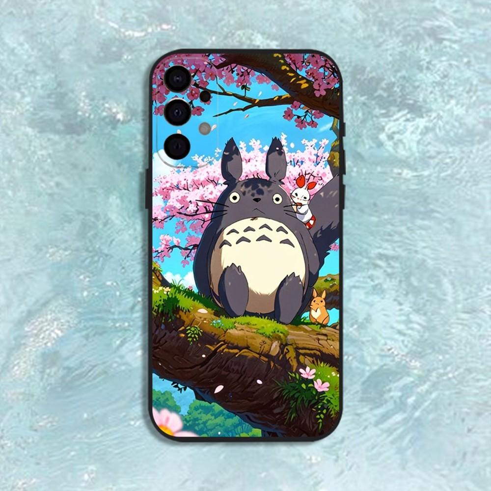 Anime T-Totoro-ES Cute Phone Case For Samsung S25,S24,S21,S22,S23,S30,Ultra,S20,Plus,Fe,Lite,Note,10,9,5G Black Cover