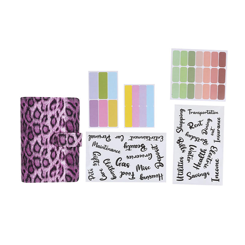 A6 Money Saving Binder Notebook with Cash Envelopes Cow Print Expense Budget Saving Challenge Planner