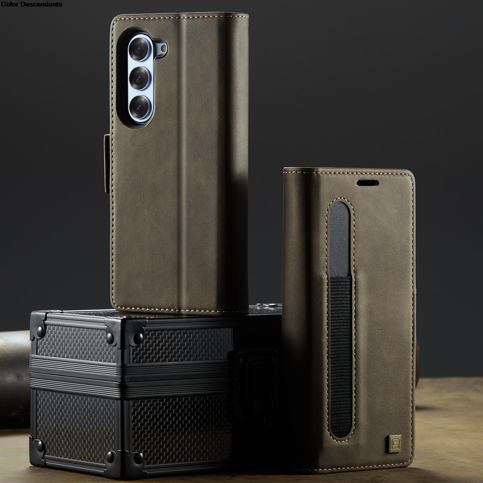 

Высококлассный деловой кожаный кошелек-чехол для телефона для Samsung Galaxy Z Fold 7 6 5 с RFID-блокировкой, органайзер, держатель для карточек, сумка, противоударная защитная крышка Galaxy Z Fold7