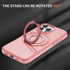 For iPhone 16 Pro Case Compatible with MagSafe Carbon Fiber Texture PC + TPU Back Cover with Ring Kickstand