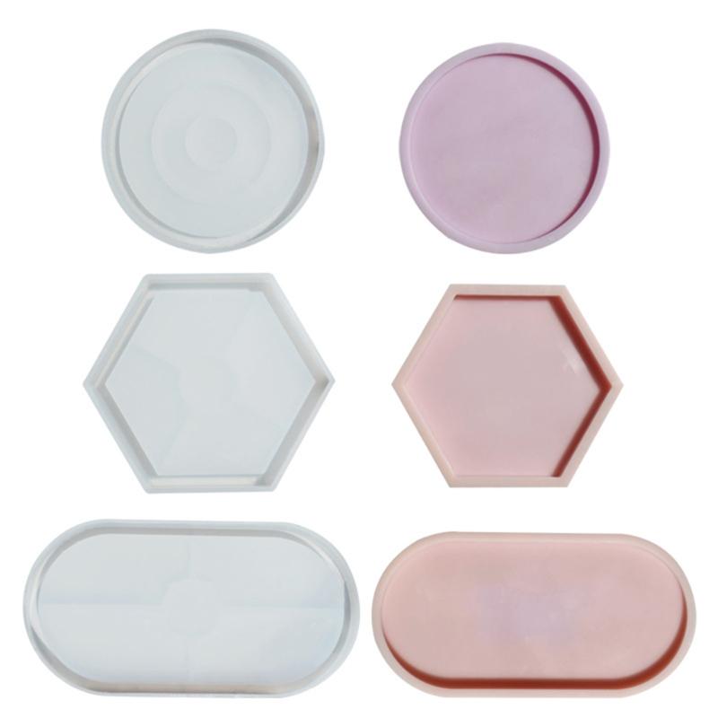 3Pcs Silicone Cake Holder Tray Molds Fruit Cup Mold Resin Pendant Mold Food Station Serving Tray Mold Diy Coaster