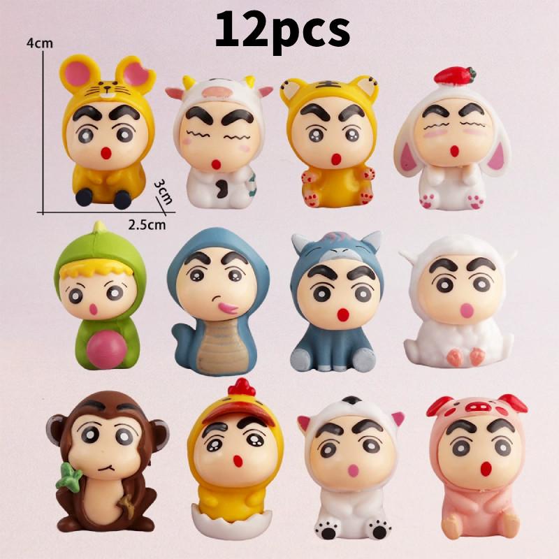 Crayon Chan Shin 12 Zodiac Animal Pvc Action Figures Model Toys Gift Decoration
