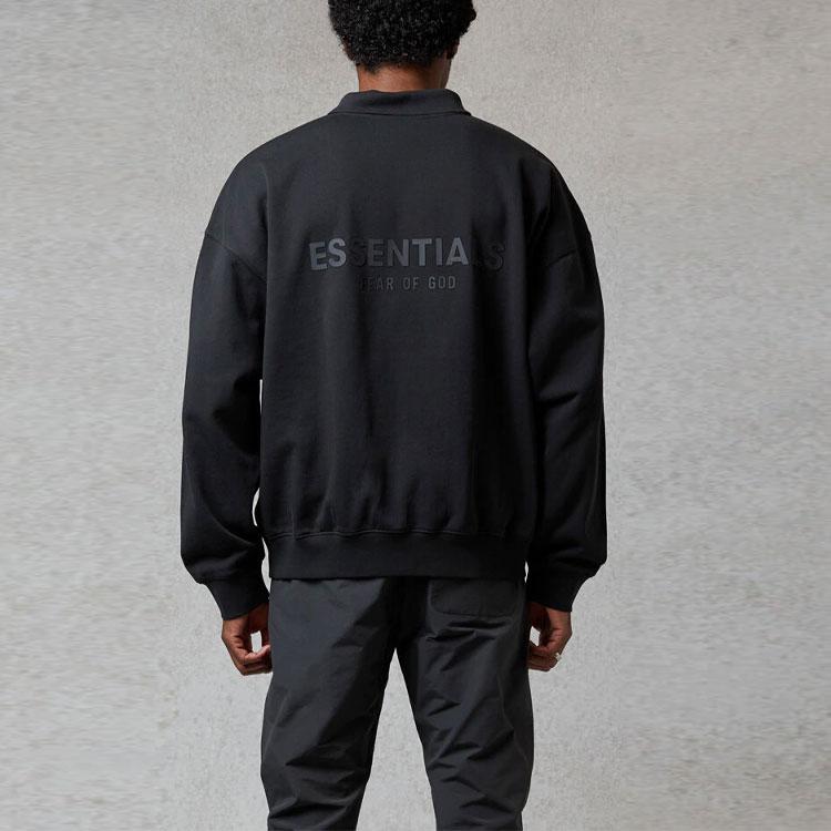 Fear of God Essentials FW20 Long Sleeve Polo Shirt Unisex Tops Black FOG-FW20-362