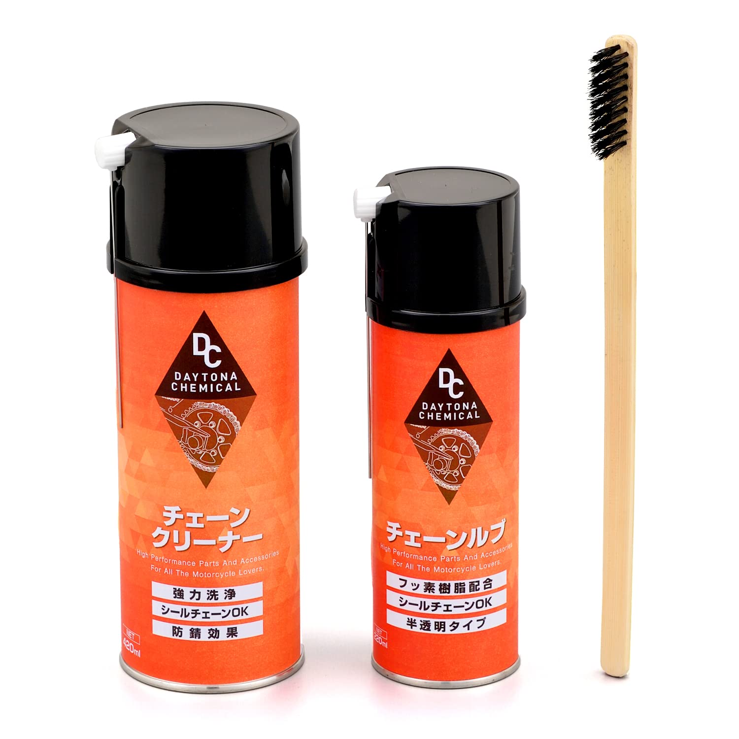 

Daytona Motorcycle Chain Maintenance Set Lube 96412 3-Piece (Cleaner + + Brush)