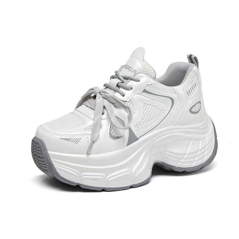 Daddy Shoes Women's 2025 New Spring Breathable Mesh Sneakers Women's Korean Version Versatile Platform Casual Shoes Running Shoes