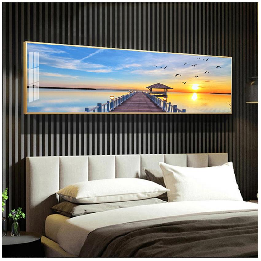 Panorama Scandinavo Immagine da Parete per Soggiorno Tramonti Mare Naturale Spiaggia Paesaggio Poster e Stampe Tela Pittura