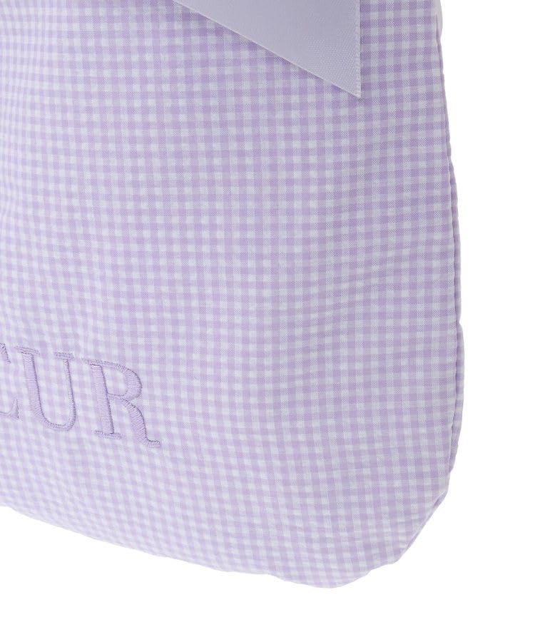 Maison De FLEUR Gingham Check Double Ribbon Tote Bag, Lavender, 08000341900