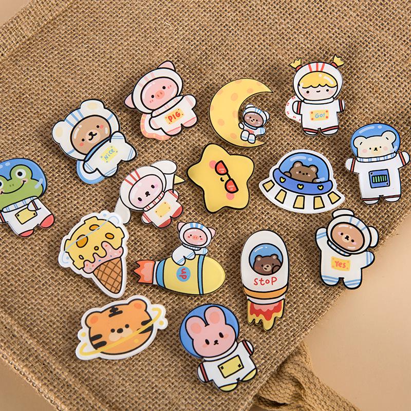 Korean Cute Cartoon Astronaut Acrylic Pin Badge