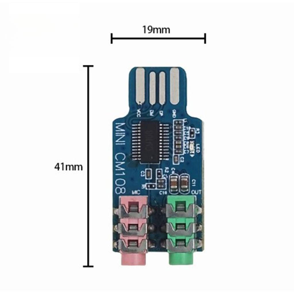 CM108 USB Sound Card Module, External Audio Card Plug and Play for Desktop Laptop Computer