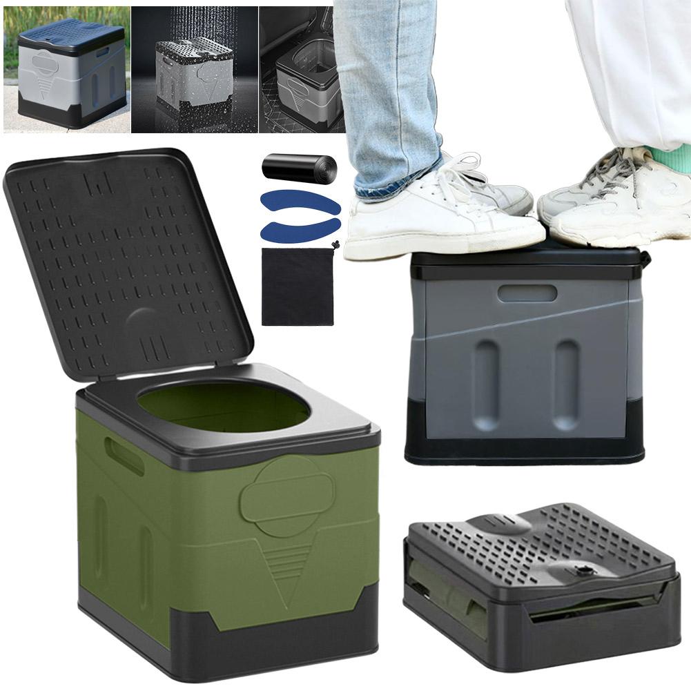 Toilet Bucket Portable Camping Folding Toilet Outdoor Trash Can Reusable Emergency Sanitation Product for Camping Hiking