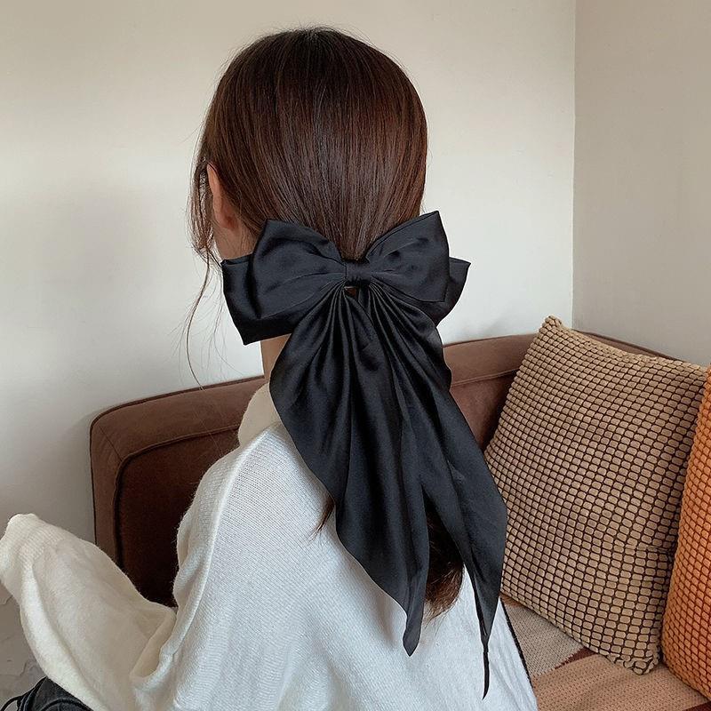 Bow hairpin ribbon hair accessories Korean temperament hair girl top clip headdress.