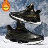 Autumn and Winter Men's Shoes 2025 New Rotating Button Piled Thickened Sports Shoes Men's Outdoor Thick-soled Cushioning Running Shoes