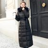 Winter New Women's Knee-length Models, Slim-fitting Hooded Thickened Large Fur Collar Down Cotton Clothes Are Trendy