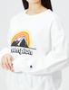 Champion Casual Long Sleeve Graphic Logo Loose Size M Women's T-Shirt, 100% Cotton, Print, Fit, White, (CW-V405)