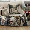 Pillow Covers 4 Pieces Goat Pattern Cushion Case Throw Pillow Case for Family Friends Sofa Living Room Bedroom Indoor Winter