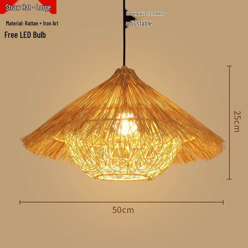 Bamboo Weaving Pendant Lamp - Zen Tea Room & Restaurant Lighting, New Chinese Style Rattan Lantern