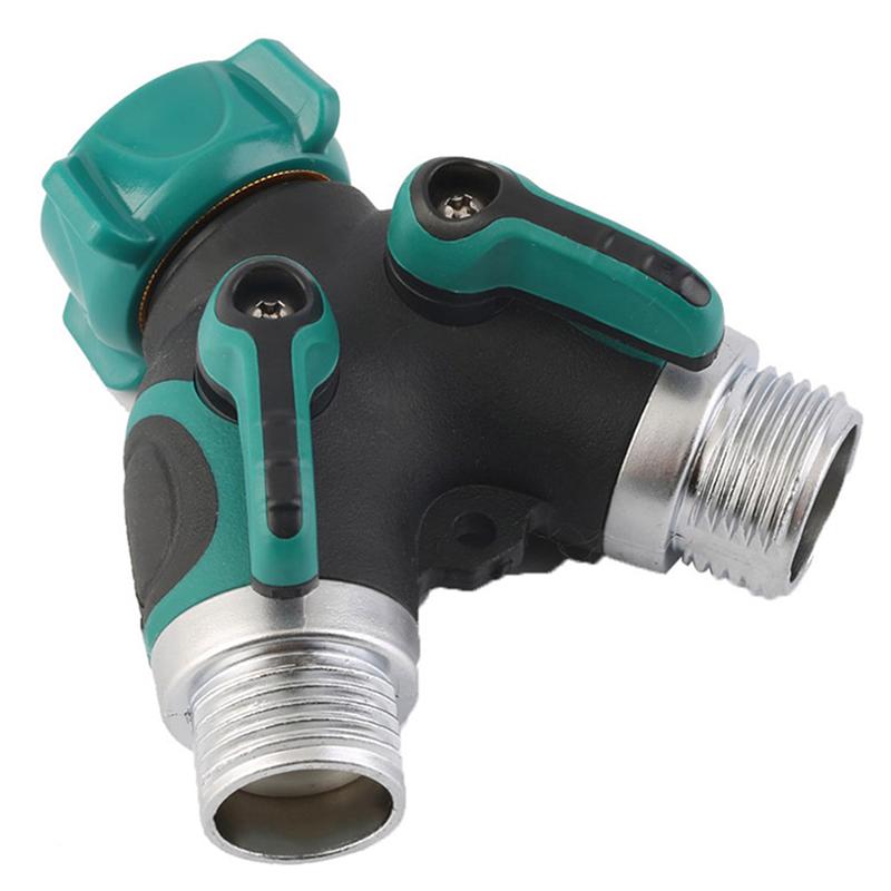 Zinc Alloy Y 2-Way Hose Splitter Connector As Garden Home Accessory