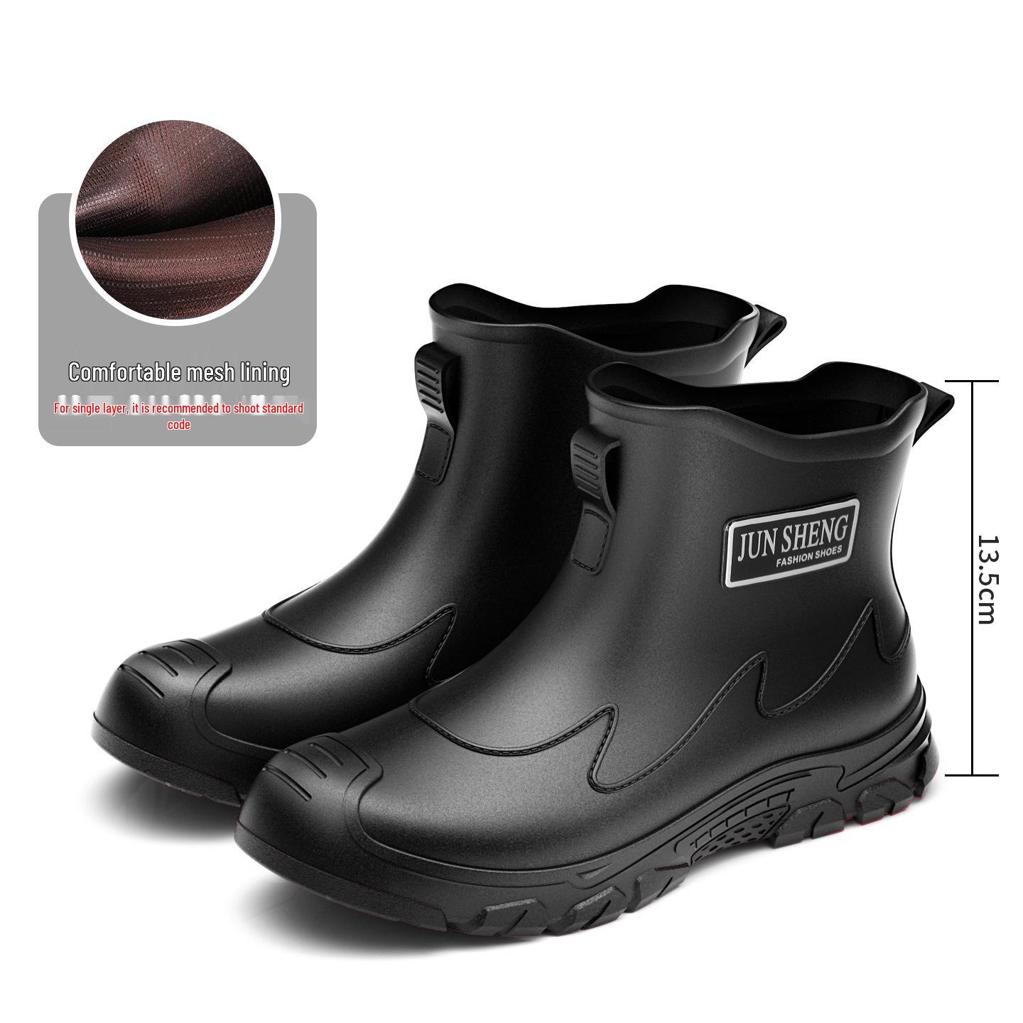 Men s Waterproof Work & Fishing Boots - Non-slip, Durable, Outdoor Rain Shoes 42/43