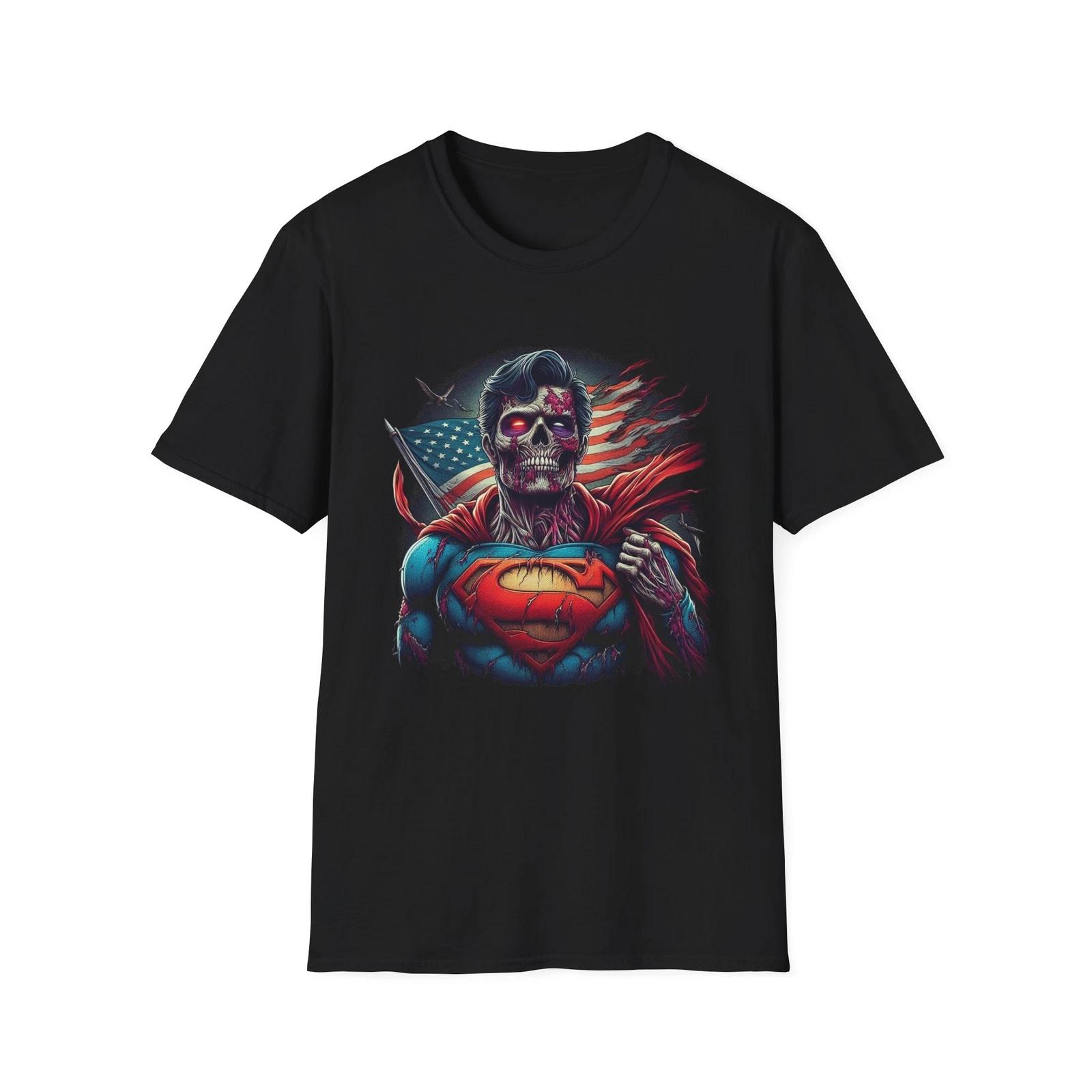Men s and Women s T-shirts Zombie Superman T-Shirt – Undead Man of Steel Graphic Tee XXXL