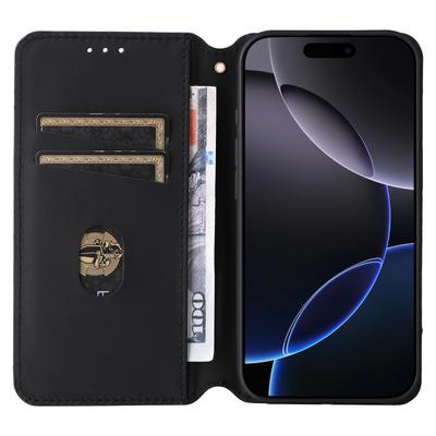 Für iPhone 16 Pro Max Brieftasche Hülle Rauten geprägte Leder Handyhülle