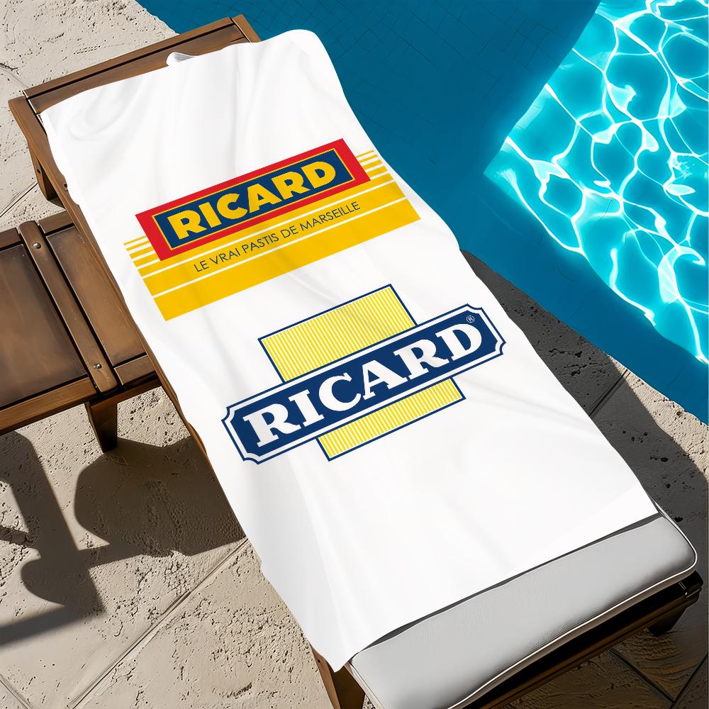 Asciugamano da Spiaggia di Lusso con Logo R-RicardSES Asciugatura Rapida Morbido Asciugamani da Piscina Regalo per Viaggio Palestra Doccia Campeggio sport