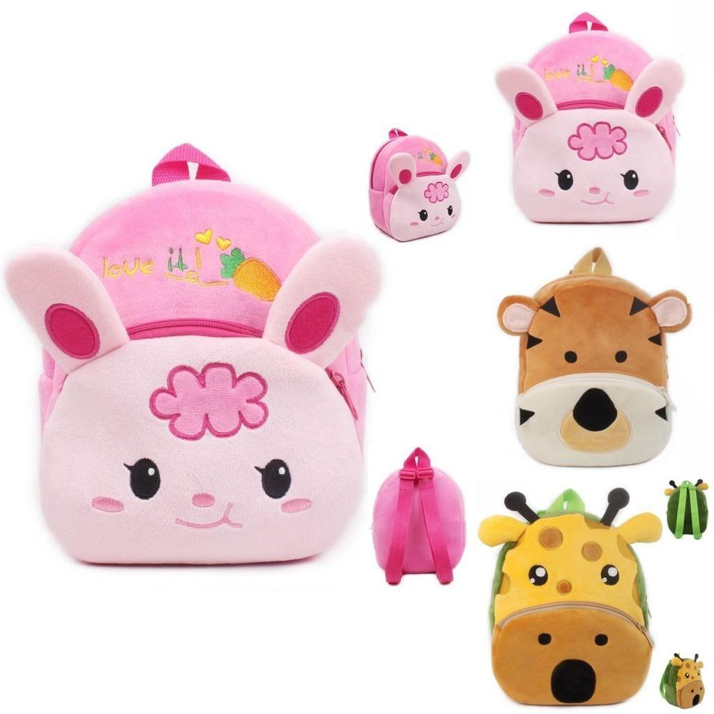 Cute Plush Toddler Kid Backpack With Cartoon Animal Pattern Comfortable For Boys And Girls!