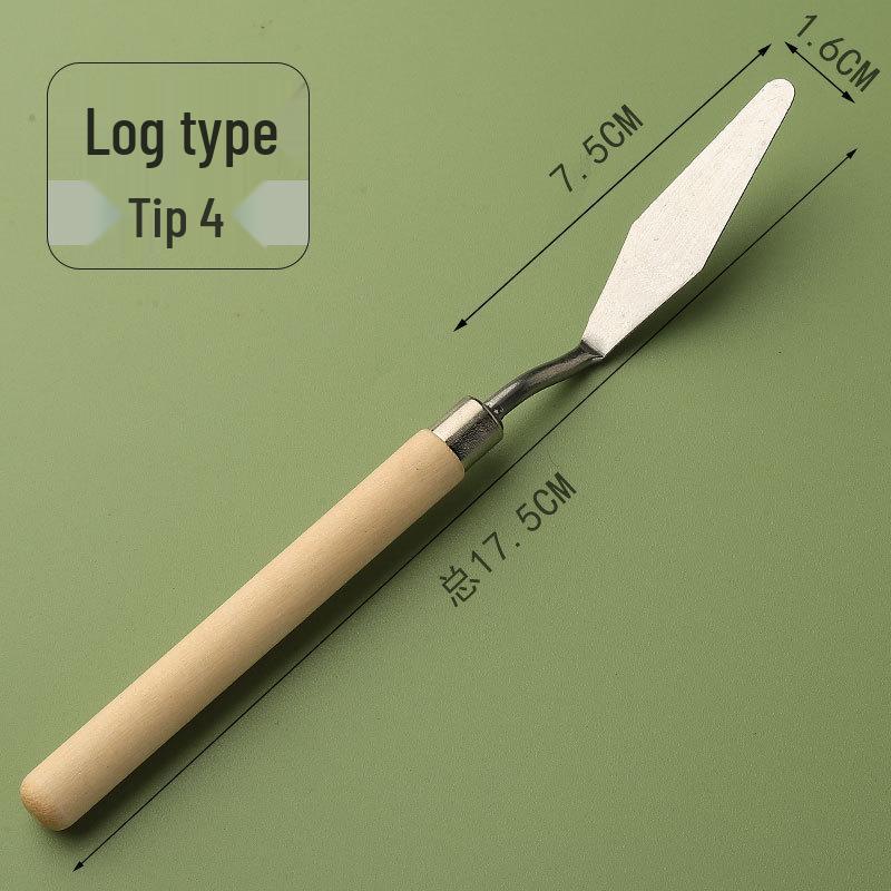 Rosewood Handle Oil Painting Knife: Acrylic & Gouache Pigment Scraper with Varnishing Flat and Pointed Blades