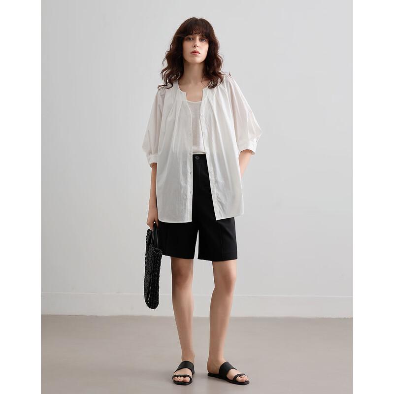 Demana Elegant Pleated V-Neck Blouse XL