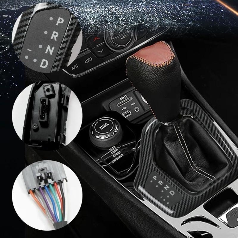 Car Replacement Shifting Lever Bezels Assembly With Integrated Wiring Harness Carbon Fiber Trim 5YD27XSAAA 5YD27LS5AA