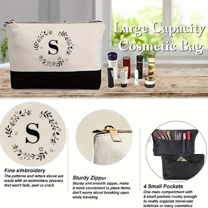 Women's  Set Large Capacity Shopping Bags Fashion Canvas Letter Handbag Makeup Bags Travel Storage Bag Office