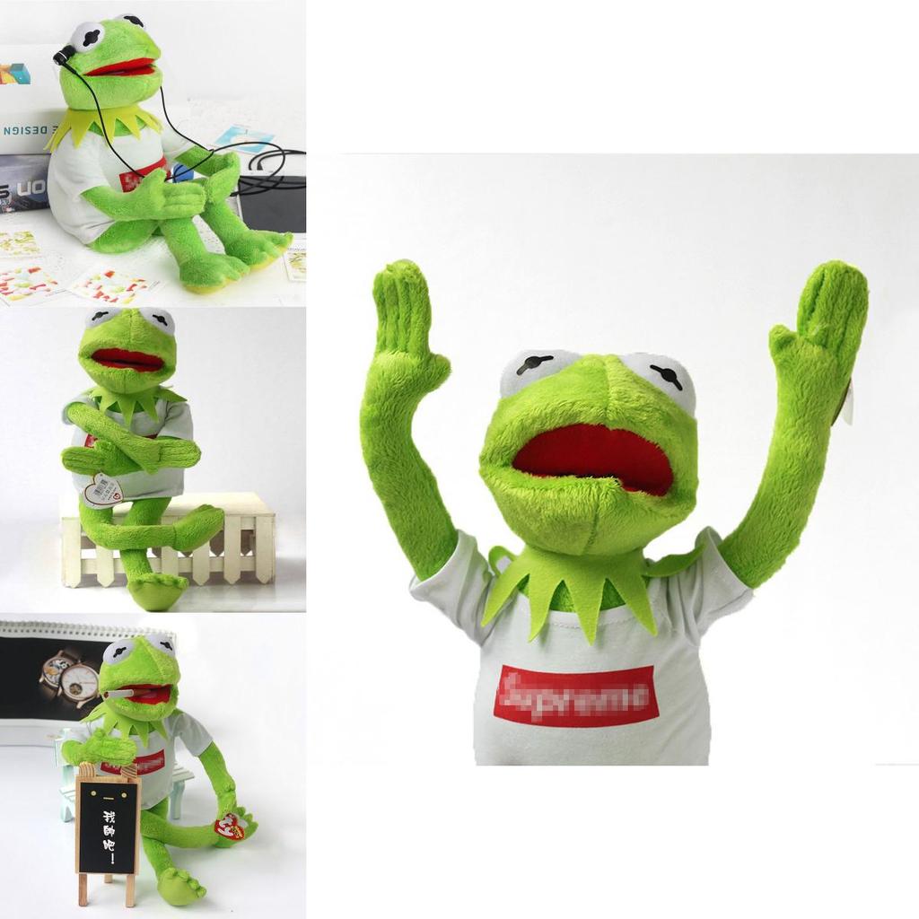 Juguete de Muñeco Kermit de Calidad Premium La Rana Muñeco Suave de Peluche Relleno 40cm Con Camiseta