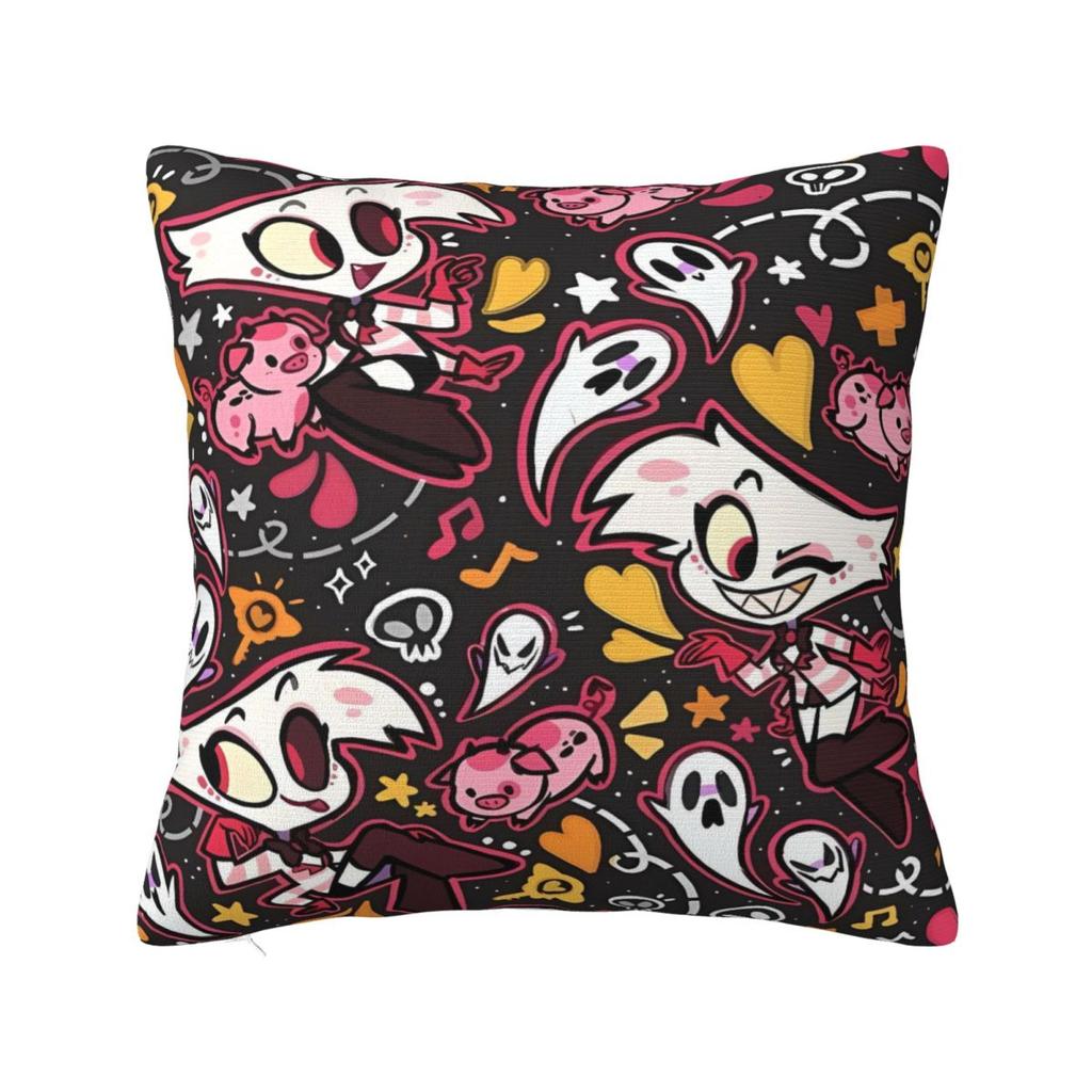 Hazbin Hotels Pillow Cover Polyester Pillow Case Cushion Cover Funny Printed Pillowcases For Sofa Home Decorative