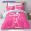 Pink Panther Pattern Bedding Quilt Set Quilt Cover Pillowcase Home Decoration Birthday Gift (1 * duvet cover + 2 * pillowcase, without core)